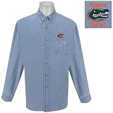 Florida Gators NCAA Denim Long Sleeve Button-Down Shirt (Blue)