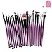 Kingfansion 20 Pcs/set Makeup Brush Set Tools Make-up Toiletry Kit Wool Make up Brush Set (Purple)