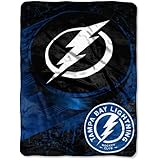 NHL Tampa Bay Lightning 46-Inch-by-60-Inch Micro-Raschel Blanket, Ice Dash Design