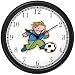 Boy Soccer Player No.1 Soccer or Fussball Theme Wall Clock by WatchBuddy Timepieces (Hunter Green Frame)