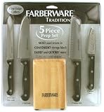 Farberware Traditions 5-Piece Knife Set, Black