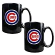 Chicago Cubs MLB 2pc Black Ceramic Mug Set - Primary Logo by Great American Products