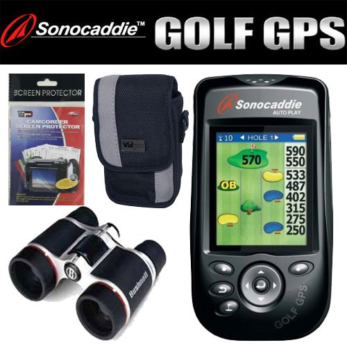 Sonocaddie AUTOPLAY Auto Play Golf GPS with Accessory Bundle