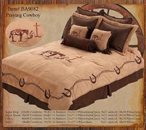 Western Bedding Praying Cowboy 7 Piece Queen