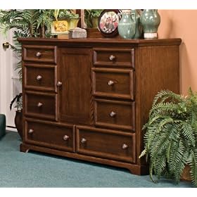Kush Furniture 3068 Heritage 8 Drawer-One Door Mule Chest in Medium Finish by Kush Furniture
