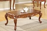 Coffee Table with Scroll Legs in Brown Finish Coffee Table with Scroll Legs in Brown Finish