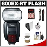 Canon Speedlite 600EX-RT Flash with Canon Tripod + Soft Box + Diffuser + (4) Batteries & Charger + Accessory Kit for 60D, 7D, 1D X, 1D, 1DS, 5D Mark II III, Rebel T4i, T3i, T3 Digital SLR Camera