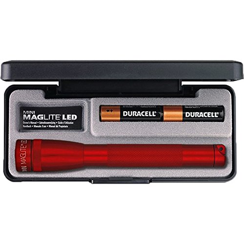 Maglite Mini LED 2-Cell AA Flashlight in Presentation Box, Red
