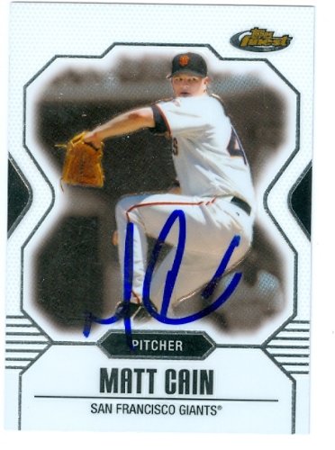 Matt Cain Autographed/Hand Signed Baseball Card (San Francisco Giants) 2007 Topps Finest Baseball Ca