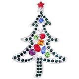Christmas Gift pin Brooch,Christmas Tree pin Brooch,Austrian Crystal pin brooch