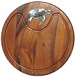 Wood Sea Turtle Round Cutting Board 13" D