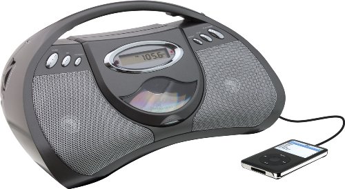 GPX Portable CD Player with AM/FM Radio, Line in for MP3 Devices (Gunmetal Grey)