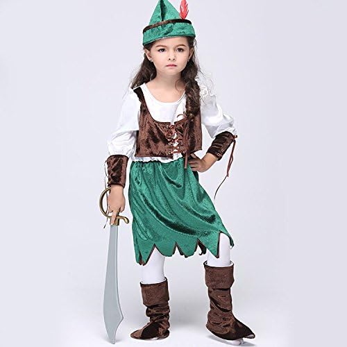 YiCos Halloween Cosplay Costume Pirate Fancy Clothes Kids Dress Up Costume (Size S(37-42in))