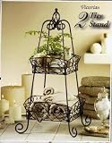 Victorian Two Tier Wrought Iron Plant or Bathroom Stand