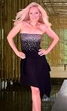 Black Strapless Glitter Dress
