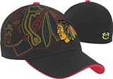 Chicago Blackhawks Big and Little Logo Flex-Fit Hat