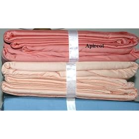 CASTLE HILL 800 Thread Count 100% Egyptian Cotton Solid Sateen Single Ply Yarn Bed Sheet Set (Apricot) King.