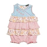 Infant Baby Girls Spring Clothes THREE TIER Designer ROMPER RABBIT MOON 0-9M