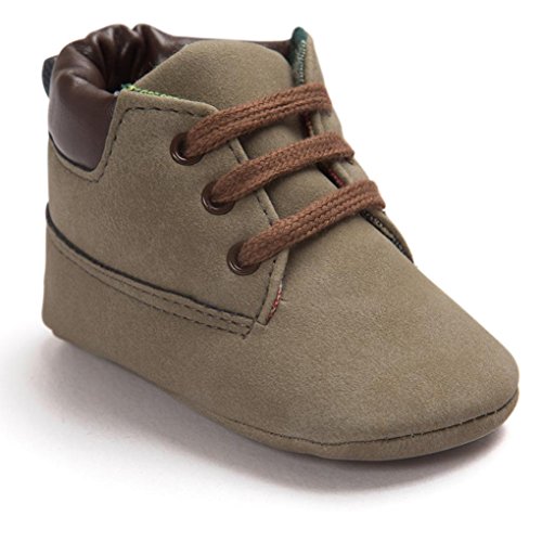 Voberry® Toddler Baby Boy's Leather Sneaker Shoes Lace up Snow Boots Warm (6~12Month, Brown)