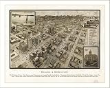 Historic Houston, Texas, c. 1912, Bird's Eye View Map (S) (WS)