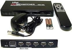 5-port HDMI switch with Remote Control (5-in 1-out)