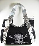 Studded Rhinestone Skull Handbag or Diaper Bag (Large)