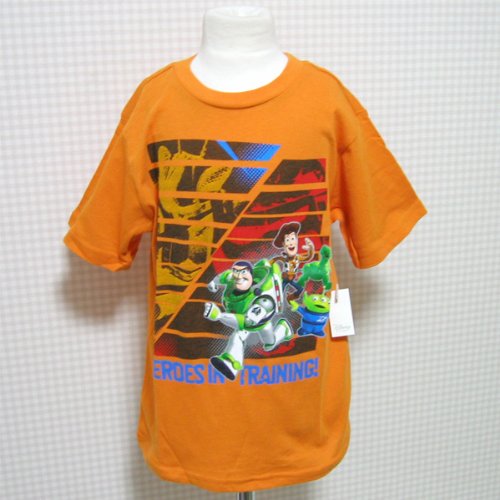 Disney(ディズニー)トイストーリー・バズ&ウッディ半袖Tシャツ(オレンジ)