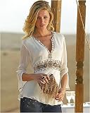 Together Beaded tie-back blouse|