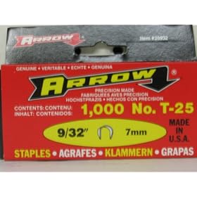 Arrow Fastener 25932 9 32-Inch T25 Staples (1000-Pack) by Arrow