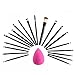iLoveCos Makeup Brushes Set 20pcs and 1 Blender Makeup Sponge Foundation Blending Blush Cosmetics Eyeliner Face Powder Makeup Cream Blending Lip Brush Set