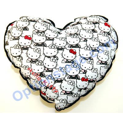 Sanrio Hello Kitty Heart Black Plush Pillow Cushion