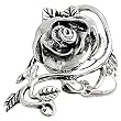 Sterling Silver Ring - Rose - 2mm Band Width - 34mm Face Height - Sizes: 6-11