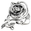 Sterling Silver Ring - Rose - 2mm Band Width - 34mm Face Height - Sizes: 6-10
