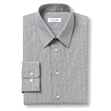 Calvin Klein Fitted Cotton Fancy Dress Shirt - Point Collar