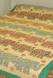 Home Furnishing Cotton Bedspread Adorn with Elephant Patch & Thread Work (S ....