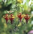 Parasol VIC4GLFR Hand Blown Glass Hummingbird Feeder Red Victoria Chandelier