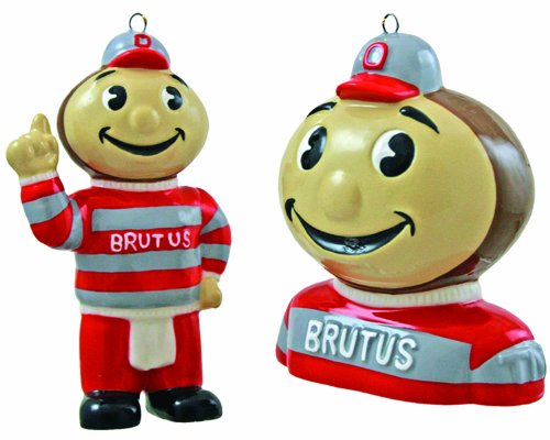 Champion Treasures NCAA Ohio State Buckeyes 2 Pc. Ceramic Mascot Bust & Figurine Ornament Set
