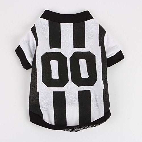 Commoditier(TM) Pet Dog Cat Cute Number 00 Casual Puppy T-Shirt Small Dog Apparel Dress Size Small - Black/White Color --- DESIGNED FOR SMALL BREED DOGS