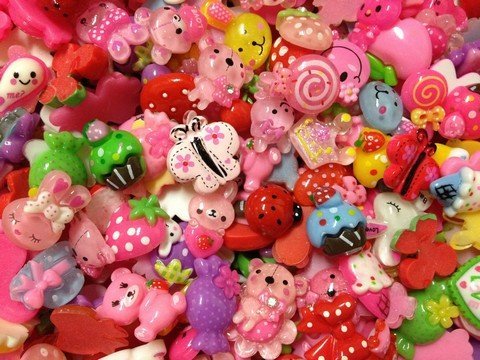 30pc Assorted Bows, Cats, X, Sundae, Cupcake, Teddy Bear, Floral, Hearts, Bir...
