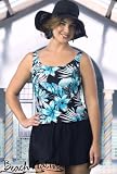 Beach Native Pixie Floral Faux Tankini Swimdress - Women's Swimwear Plus Size Swimsuit