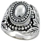Sterling Silver Floral Vine Poison Ring (Available in Sizes 6 to 10) size 8