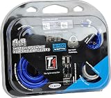 T1 Audio T1-KIT4 4 to 8 awg 2400 watt 4 channel Wiring Kit For 2 Amplifiers
