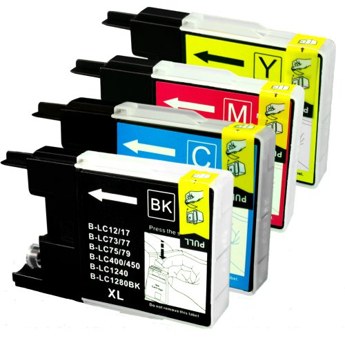 Sophia Global Compatible Ink Cartridge Replacement for Brother LC75 (1 Black, 1 Cyan, 1 Magenta, and 1 Yellow)