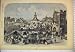 1870 German Magazine Town Scene Family Buildings Trees