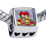 Pandora Style Bead Cute Husband Wife Bears Photo Heart European Charm Bead Fits Pandora Bracelet