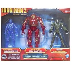 Iron Man 2 Movie Exclusive Concept Series 4 Inch Action Figure 3Pack Proving Ground Holographic Mark VI, Hulkbuster Armor Recon War Machine