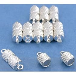 10 Silver Plated Magnetic Barrel Clasps Jewelry 15mm