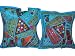 2 Pillow Covers D&eacute;cor Banjara Cushion Covers Cerulean Mirror Embroidery
