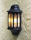 Konstsmide Half Lantern 7096 in Matt Black