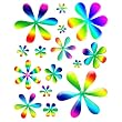 Instant Murals 15 Daisy Flowers Wall Transfer Stickers - Retro Rainbow Instant Murals 15 Daisy Flowers Wall Transfer Stickers - Retro Rainbow